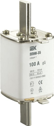 Вставка плавкая предохранителя IEK ППНИ-35 габарит 1 100А фото Вставка плавкая предохранителя IEK ППНИ-35 габарит 1 100А картинка